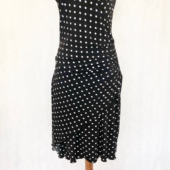 Joseph Ribkoff Knit Black & White Polka Dot Dress - Picture 3 of 8